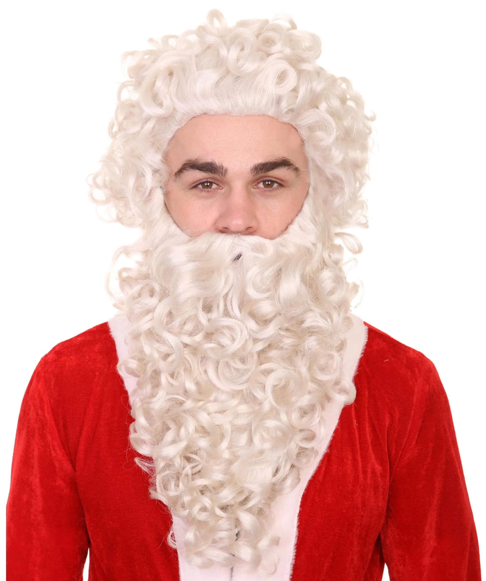 Curly Santa Claus Wig & Beard Set | Premium Breathable Capless Cap