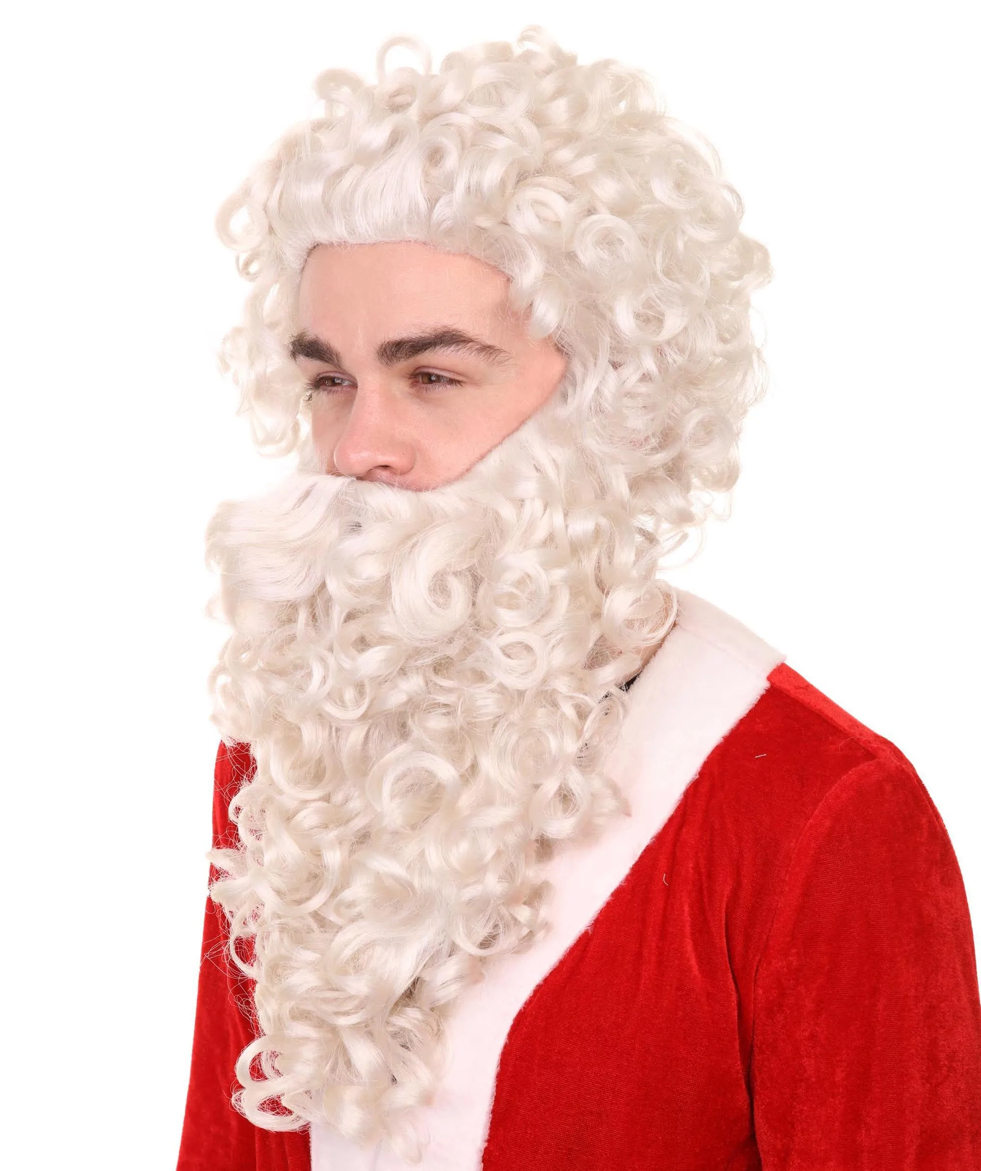Curly Santa Claus Wig & Beard Set | Premium Breathable Capless Cap