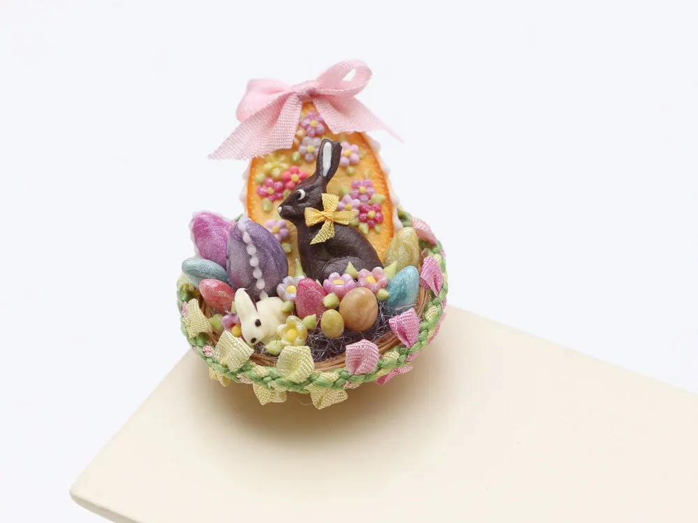 Easter Basket filled with Easter Goodies - Miniature Food