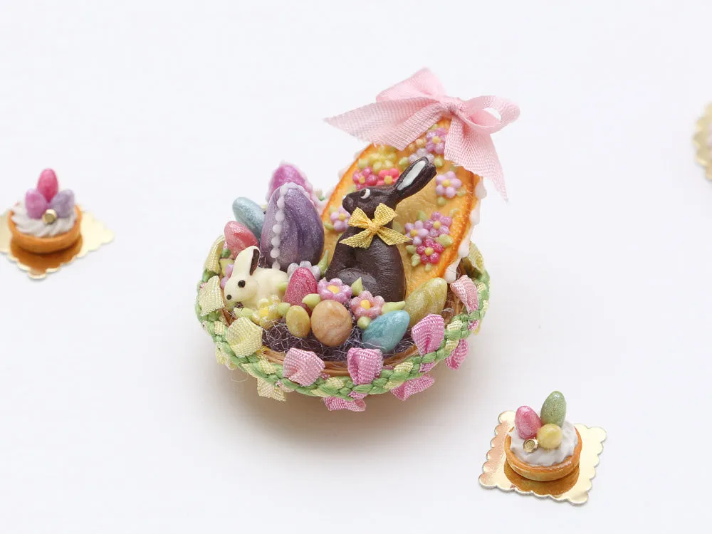 Easter Basket filled with Easter Goodies - Miniature Food