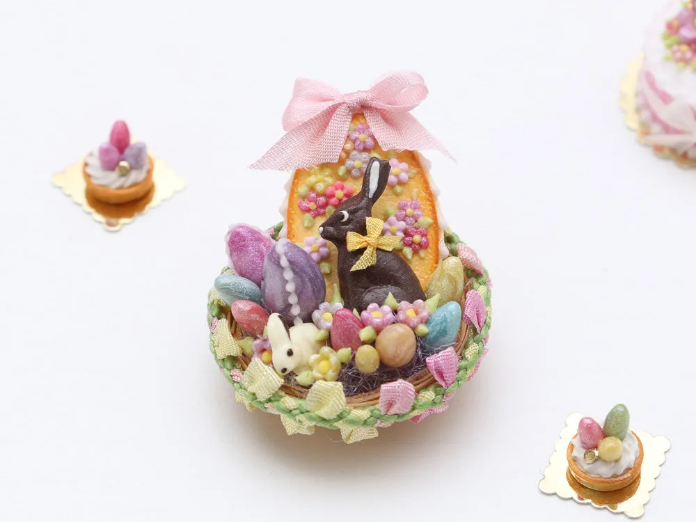 Easter Basket filled with Easter Goodies - Miniature Food