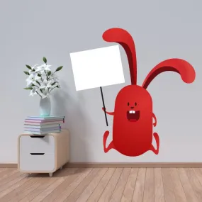 Easter Bunny Holding Sign Sticker