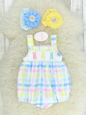 Easter Bunny Pastel Smocked Bubble