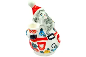 faience 8" Santa Claus Figurine Little Flower Patch