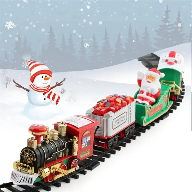 Festive Christmas Electric Train Set with Lights & Sounds for Kids