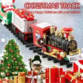 Festive Christmas Electric Train Set with Lights & Sounds for Kids