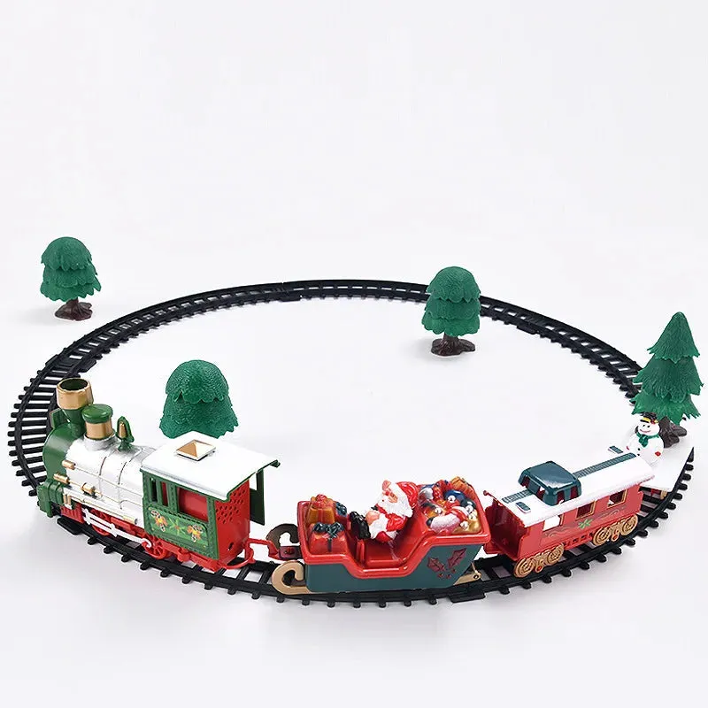 Festive Christmas Electric Train Set with Lights & Sounds for Kids