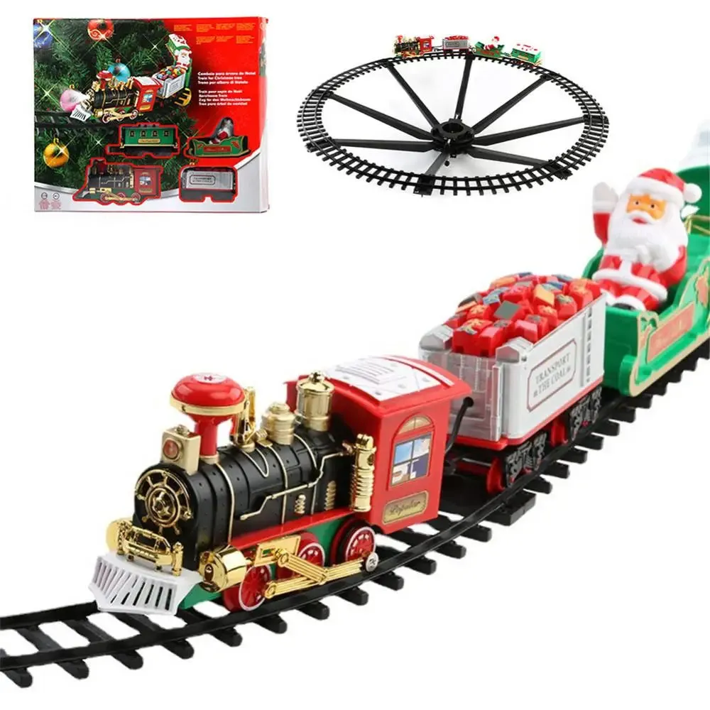 Festive Christmas Electric Train Set with Lights & Sounds for Kids