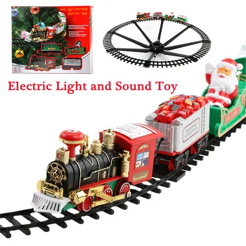 Festive Christmas Electric Train Set with Lights & Sounds for Kids