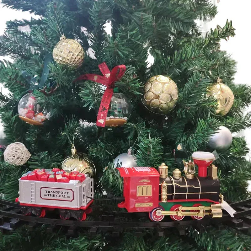 Festive Mini Electric Train Set with Track - Perfect for Kids' Christmas