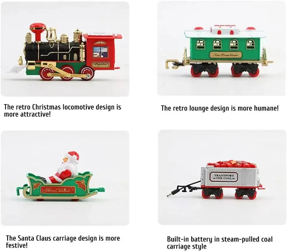 Festive Mini Electric Train Set with Track - Perfect for Kids' Christmas
