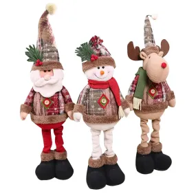 Festive Plush Santa & Snowman Dolls – Perfect Christmas Tree Decor!