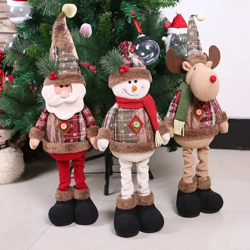 Festive Plush Santa & Snowman Dolls – Perfect Christmas Tree Decor!