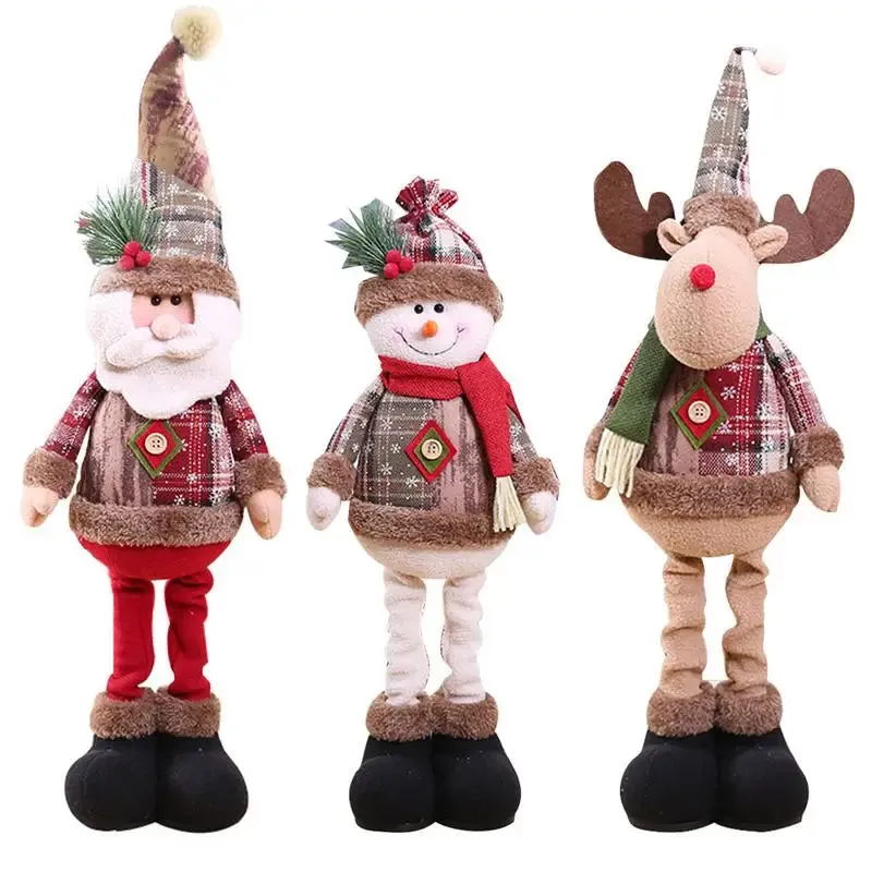 Festive Plush Santa & Snowman Dolls – Perfect Christmas Tree Decor!
