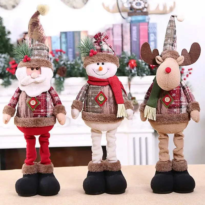 Festive Plush Santa & Snowman Dolls – Perfect Christmas Tree Decor!