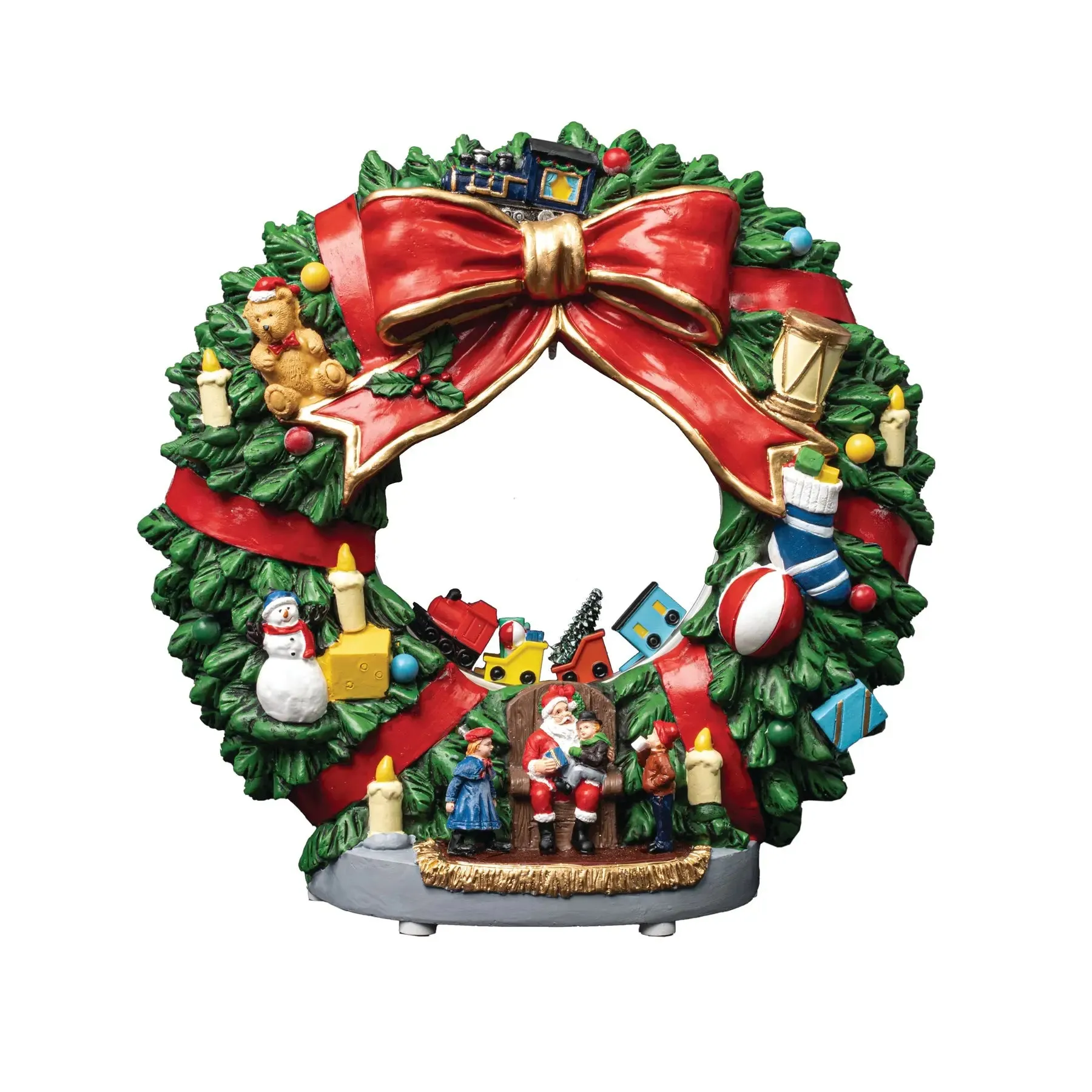 FG Square Animated Wreath - Christmas Village Accessory