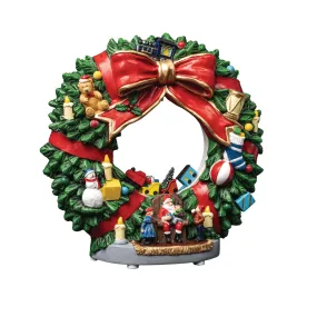 FG Square Animated Wreath - Christmas Village Accessory