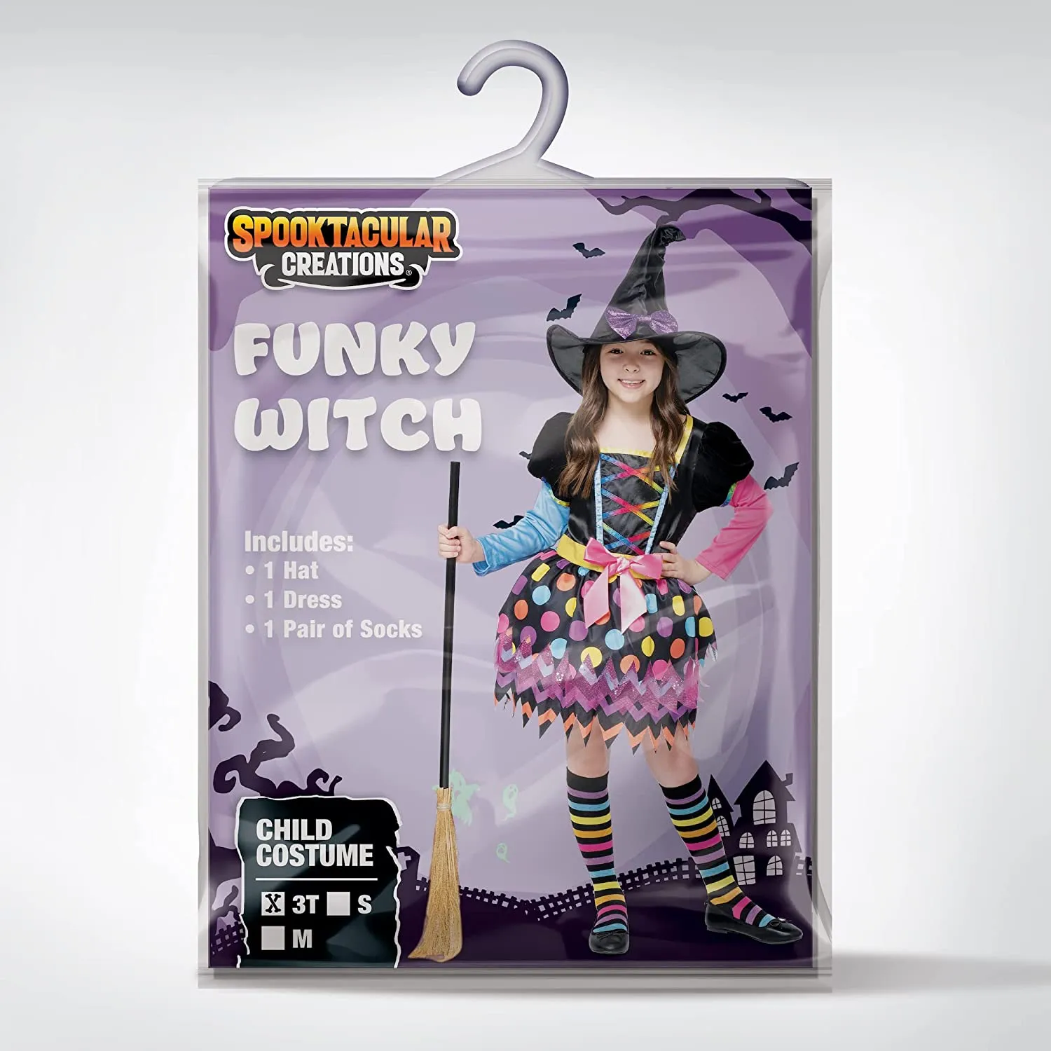 Girl witch orange pattern costume - Child