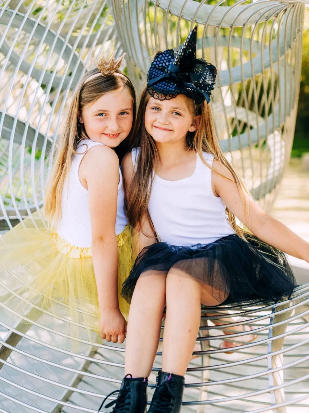 Girls Pixie Black Witch Costume - Complete Kids Costume Set with Pixie Cut Tutu and Hat Headband