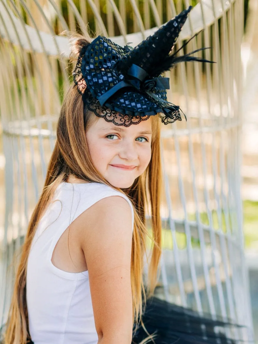 Girls Pixie Black Witch Costume - Complete Kids Costume Set with Pixie Cut Tutu and Hat Headband