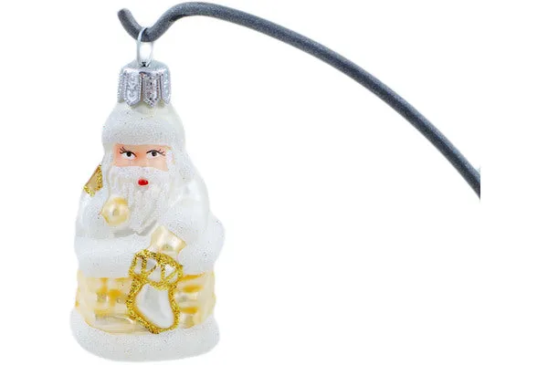 Glass 3" Santa Claus Ornament Golden Frost