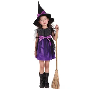 Halloween Costumes for Girls Children girls Cosplay Witch Halloween Costumes For Girls Party Witch Dress With Hat