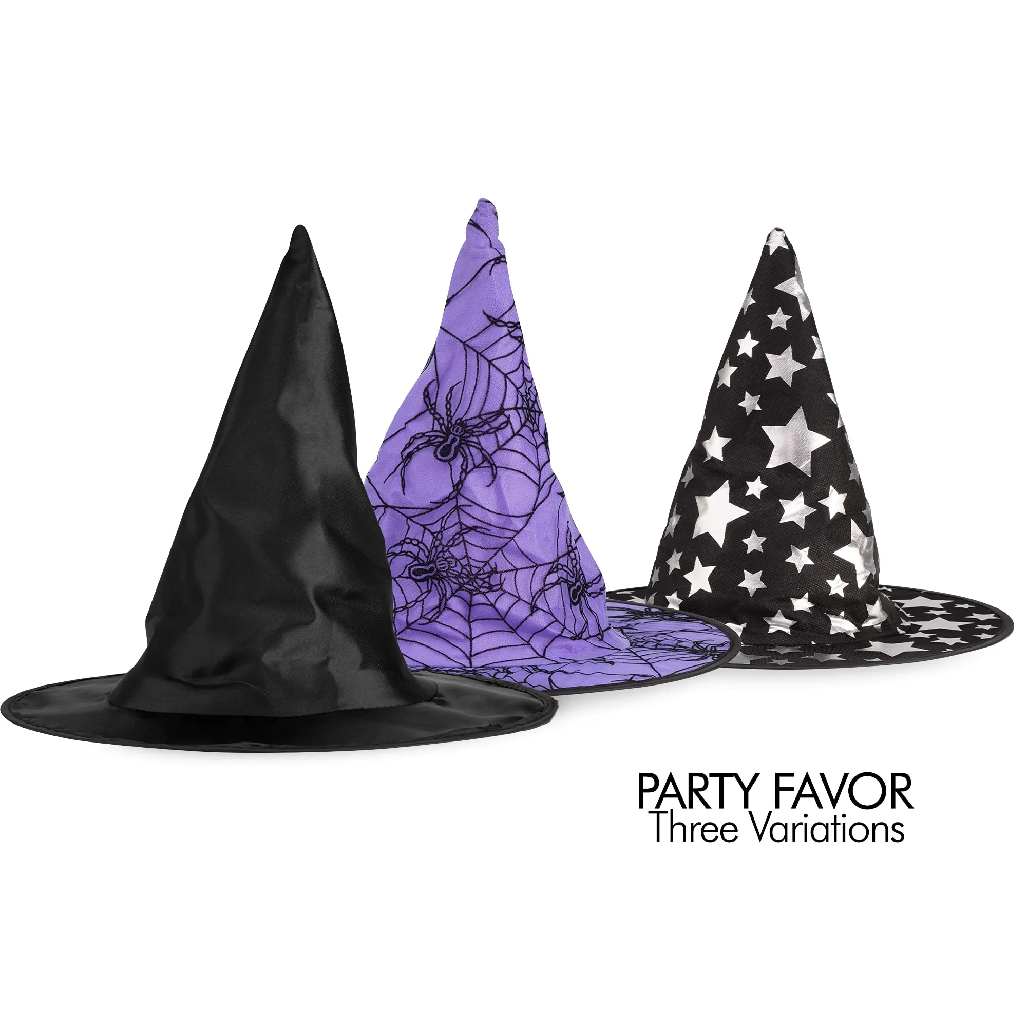 Halloween Witch Hats Costumes for Kids – Varied Designs 10 Pack