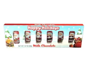 Happy Holidays Chocolate Santa 6 Piece 1.27 oz. Gift Box