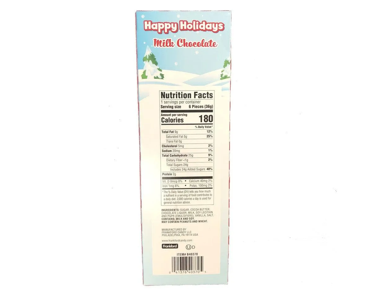 Happy Holidays Chocolate Santa 6 Piece 1.27 oz. Gift Box