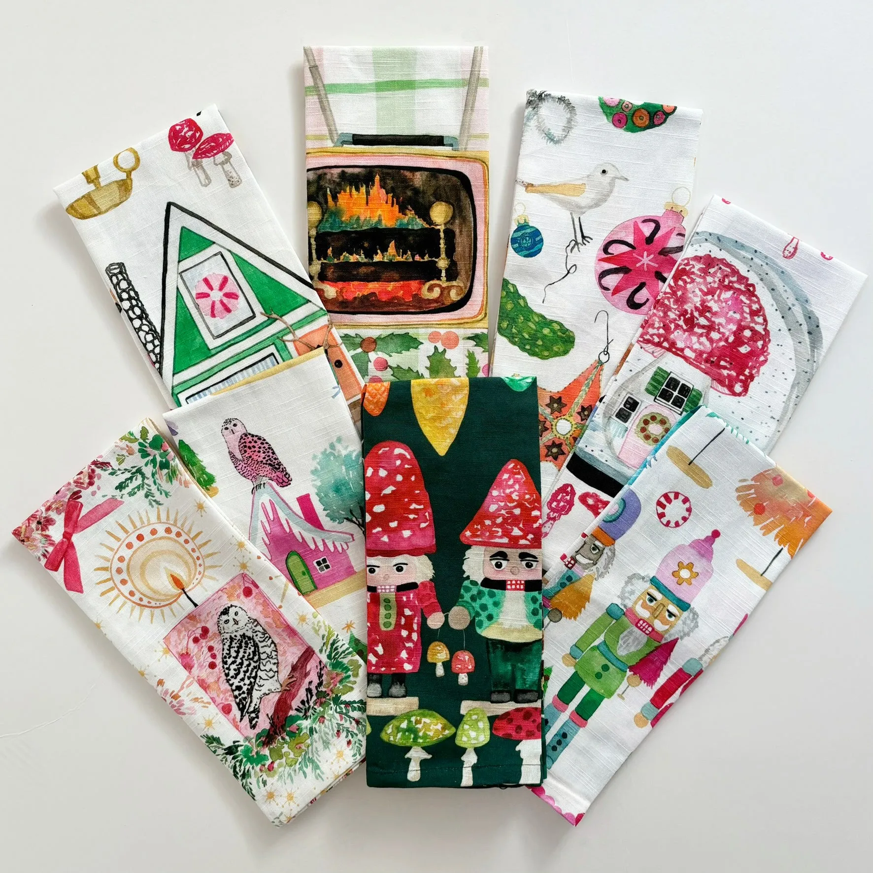 Holiday Tea Towels- set of 8