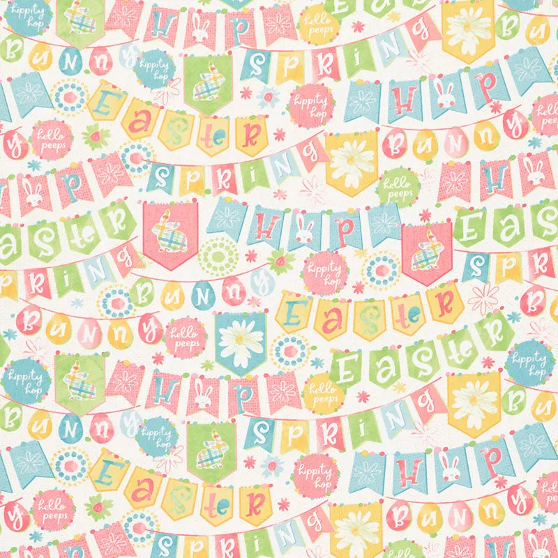 I'm All Ears - Easter Banners White Yardage