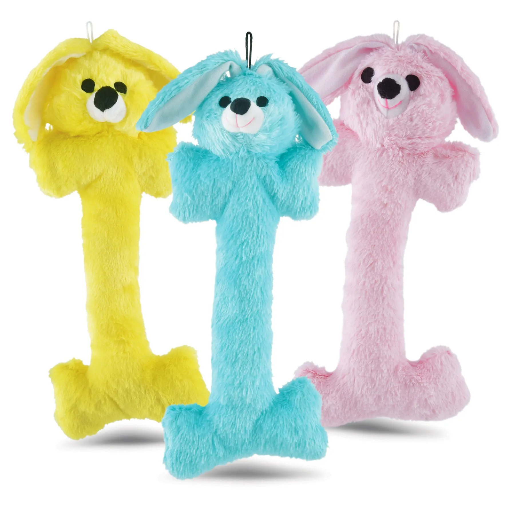 Jeffers Plush Bunny Bone Dog Toys with Squeakers, 14"H