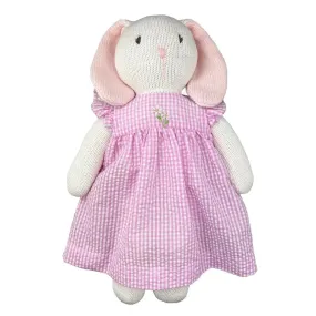 Knit Bunny Doll with Gingham Dress