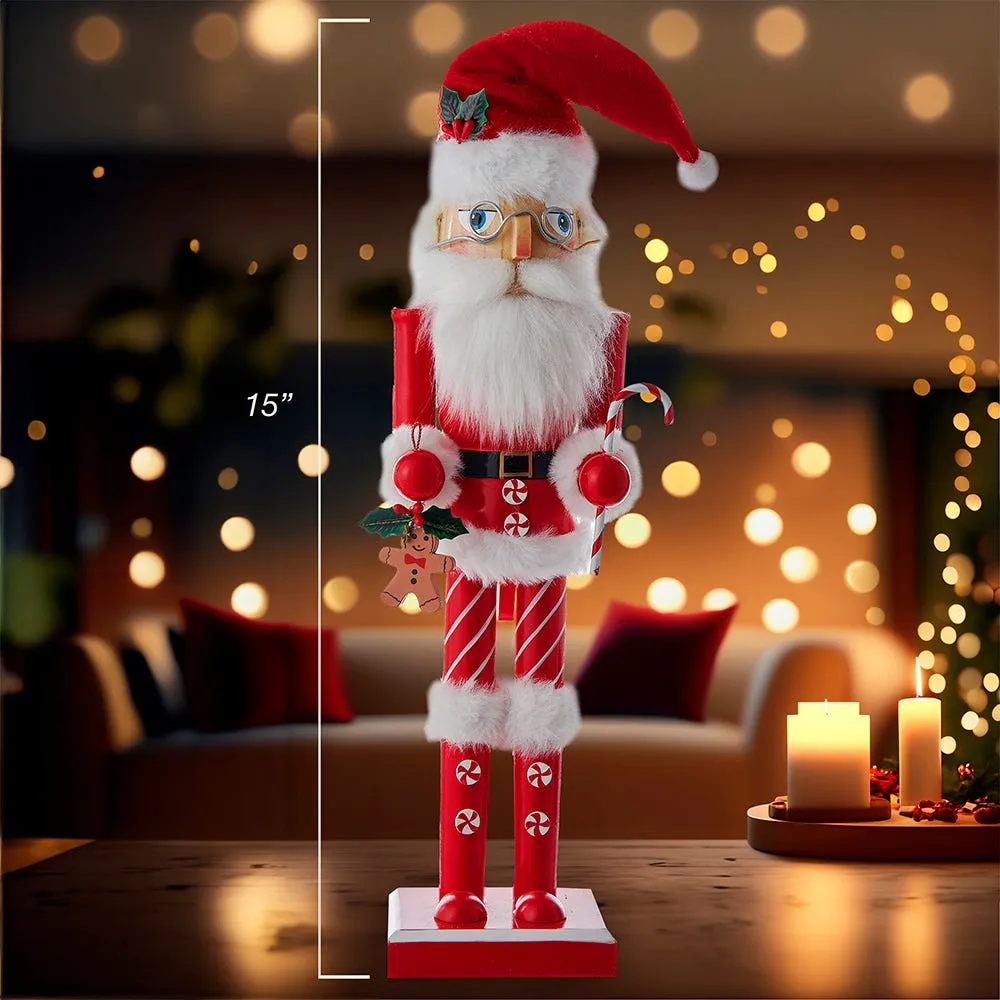 Kurt Adler 15-Inch Wooden Santa Claus Nutcracker