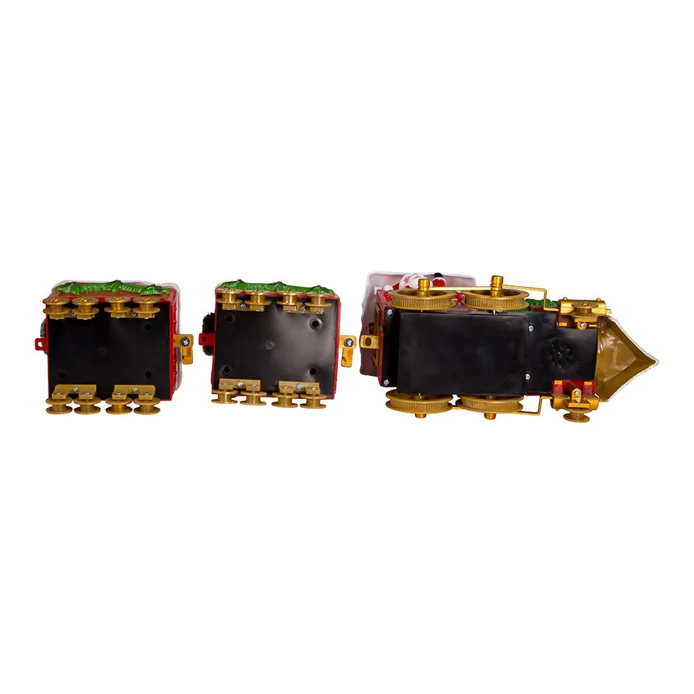Kurt Adler 19.7-Inch Battery-Operated Light Up Musical Santa Train Set, 3 Piece Set
