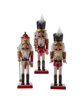 Kurt Adler Nutcracker 10" Red/White King and Soldier - Single, Various Styles