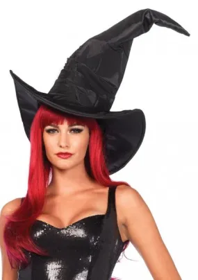 Large Ruched Witch Hat - Black