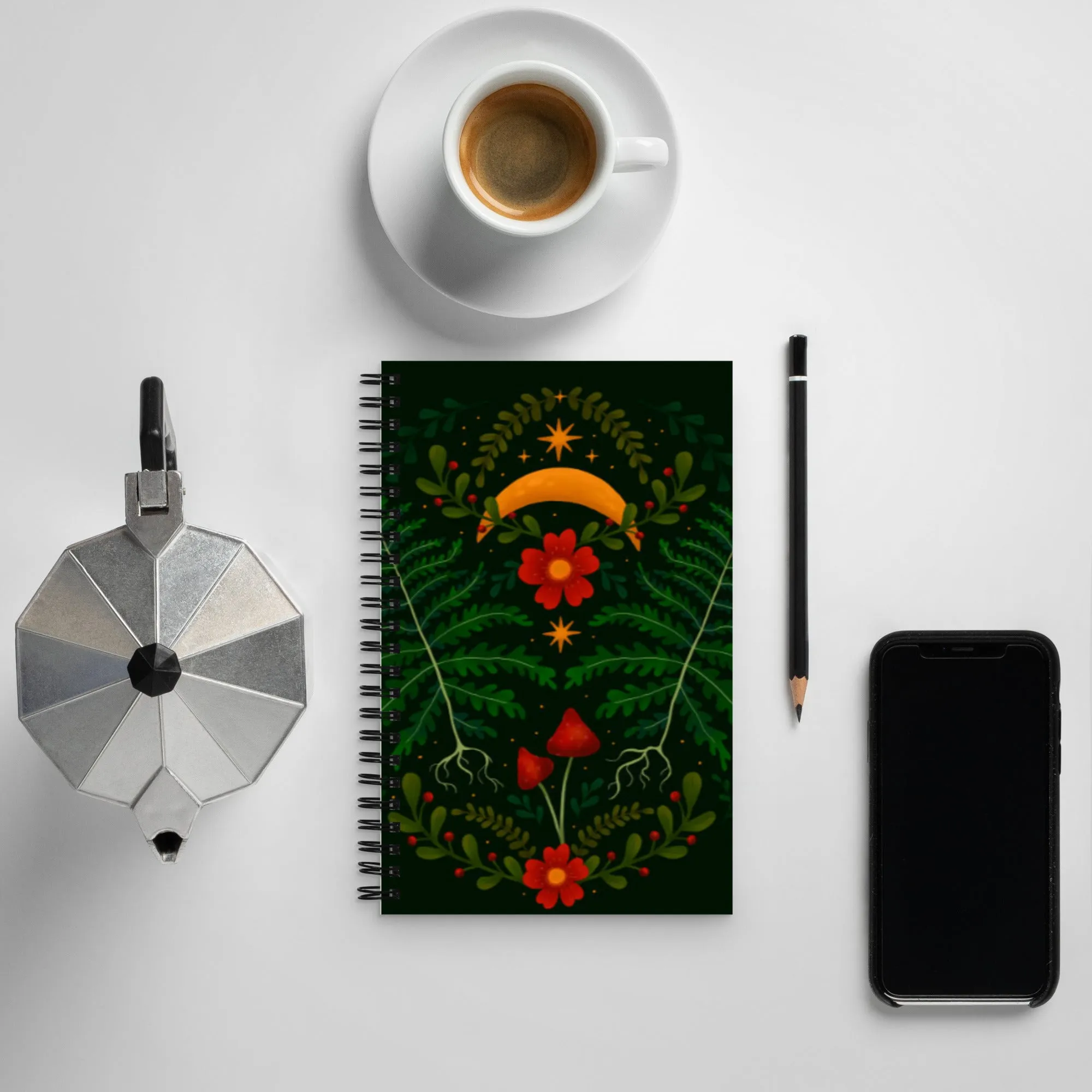 Magic Garden Spiral notebook