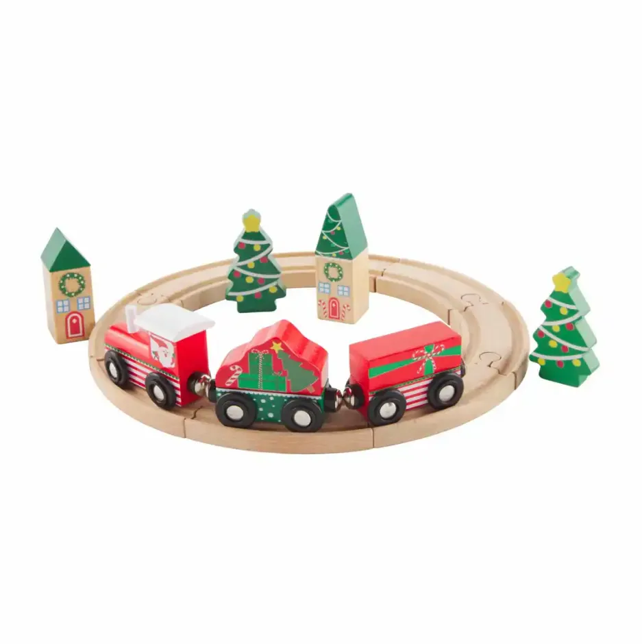 Mud Pie Wood Christmas Train Set