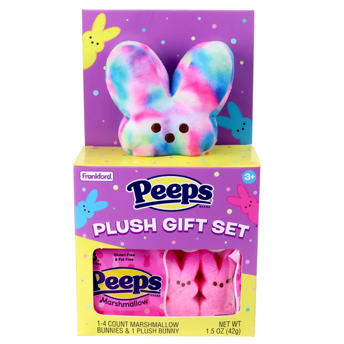 PEEPS® Tie Dye Plush Bunny House Gift Set