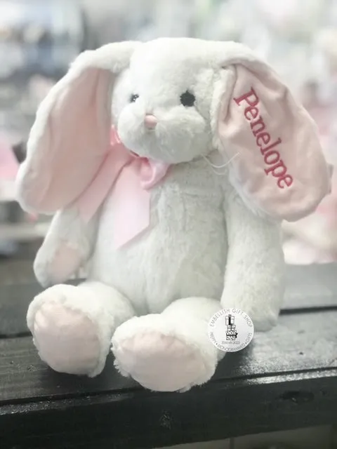 Personalized Bunny  Blue Or Pink