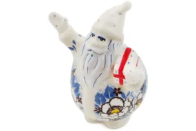 Polish Pottery 4" Santa Claus Figurine Pansy Parade UNIKAT