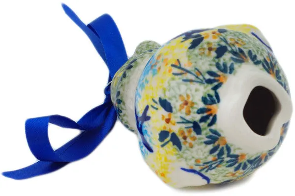 Polish Pottery 4" Santa Claus Ornament Birds In The Sunset UNIKAT