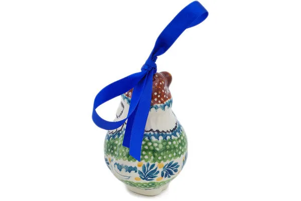 Polish Pottery 4" Santa Claus Ornament Lemon Tree