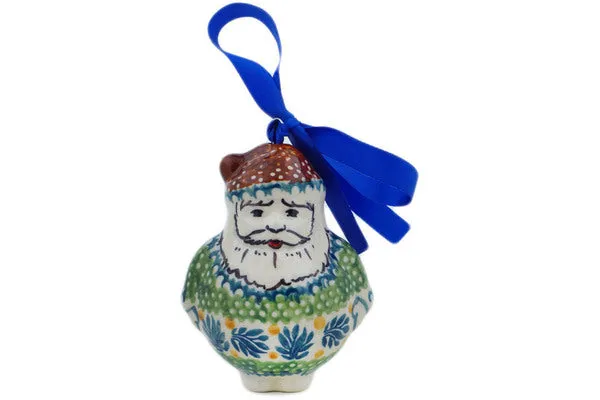 Polish Pottery 4" Santa Claus Ornament Lemon Tree
