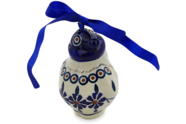Polish Pottery 4" Santa Claus Ornament Peacock