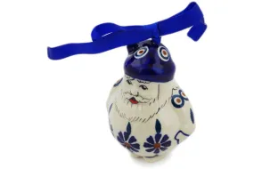 Polish Pottery 4" Santa Claus Ornament Peacock