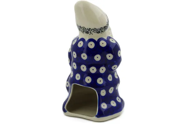 Polish Pottery 7" Santa Claus Figurine Blue Eyed Peacock