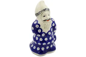 Polish Pottery 7" Santa Claus Figurine Blue Eyed Peacock