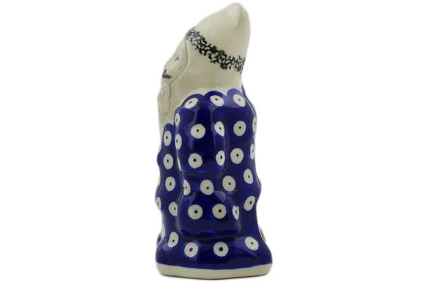 Polish Pottery 7" Santa Claus Figurine Blue Eyed Peacock